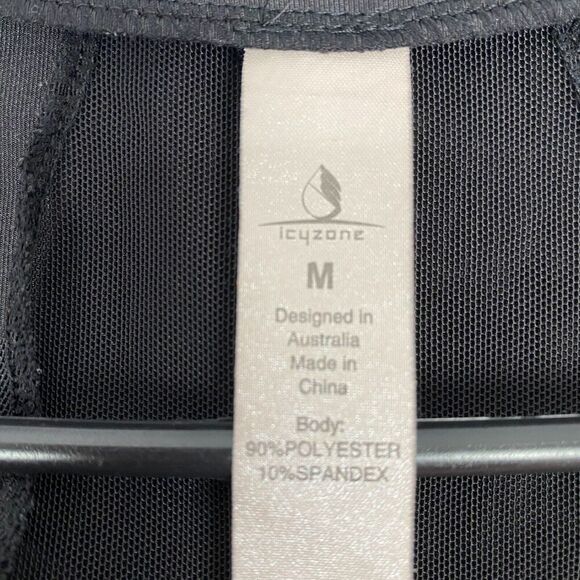 Icyzone Full Zip Athletic Jacket Size M Running Cycling Black Zip Pockets Stretc - Picture 3 of 11